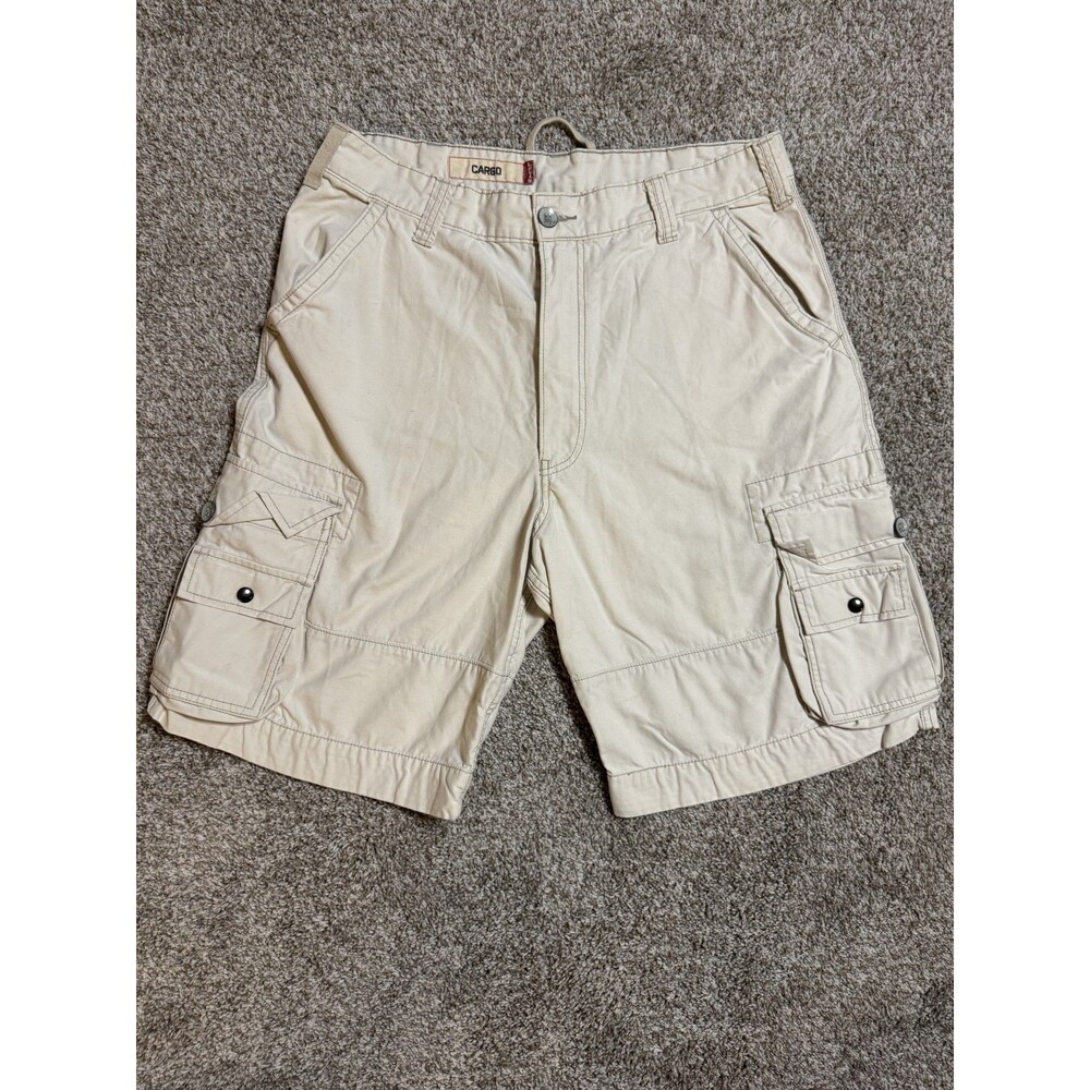 Levi's Mens 36 Tan Khaki Cargo Shorts 10.5 Inseam Cotton Workwear Utility